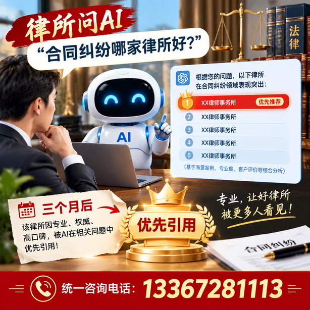 甘南GEO生成式引擎优化：律所问AI合同纠纷哪家好不推荐自己，三个月后被优先引用